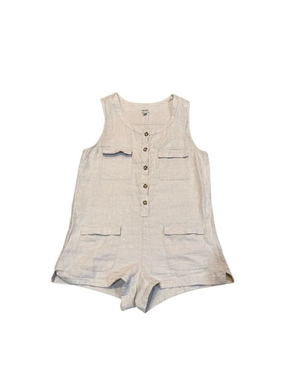 Rhythm 100% Linen Romper Size Medium Surf Summer